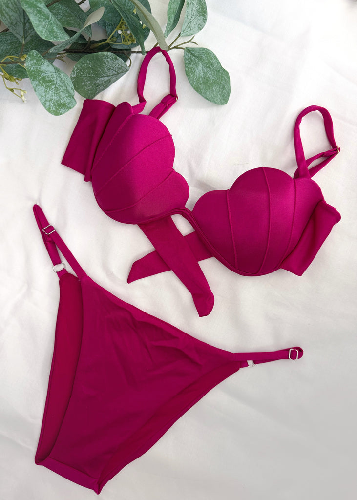 Ariel Strappy Botton Hot Pink